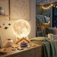 3D Printed Moon Lamp with Wooden Stand – RGB Remote Control & Timer