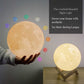 3D Printed Moon Lamp with Wooden Stand – RGB Remote Control & Timer