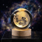 3D Galaxy Moon Crystal Ball Lamp – Wooden LED Base Night Light