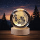 3D Galaxy Moon Crystal Ball Lamp – Wooden LED Base Night Light