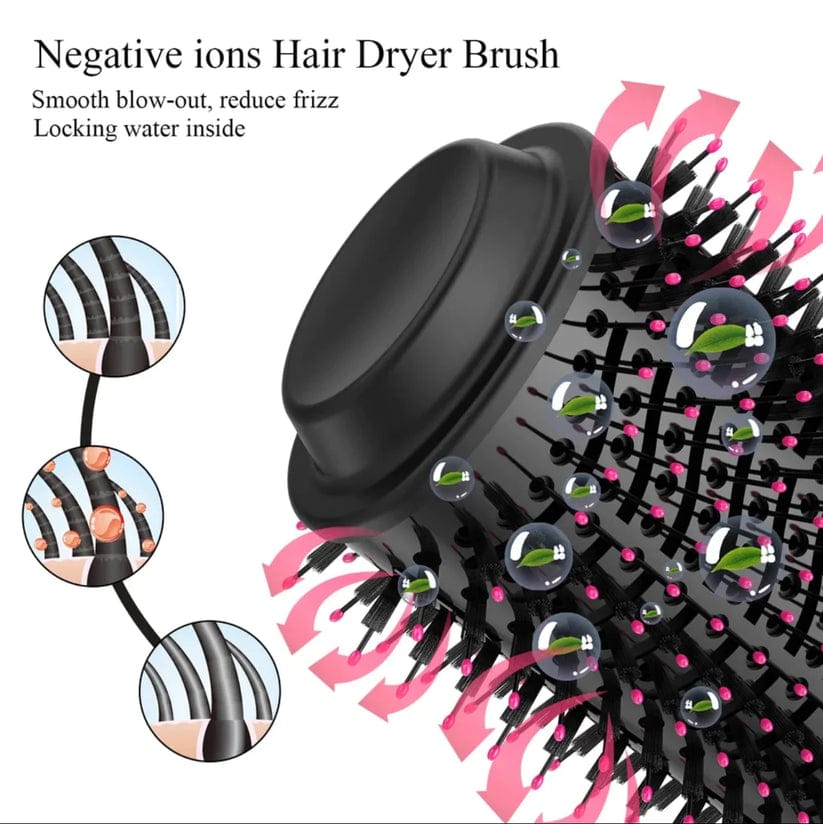4-in-1 Hot Air Styling Brush – Dry, Straighten, Curl & Add Volume