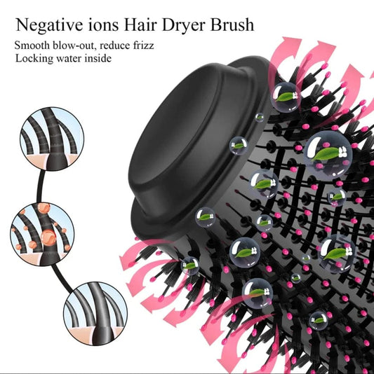 4-in-1 Hot Air Styling Brush – Dry, Straighten, Curl & Add Volume