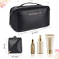 Large Capacity Travel Cosmetic Bag | Leather Material | Zipper Closure | Makeup & Toiletry Organizer ~ Synthetic leather