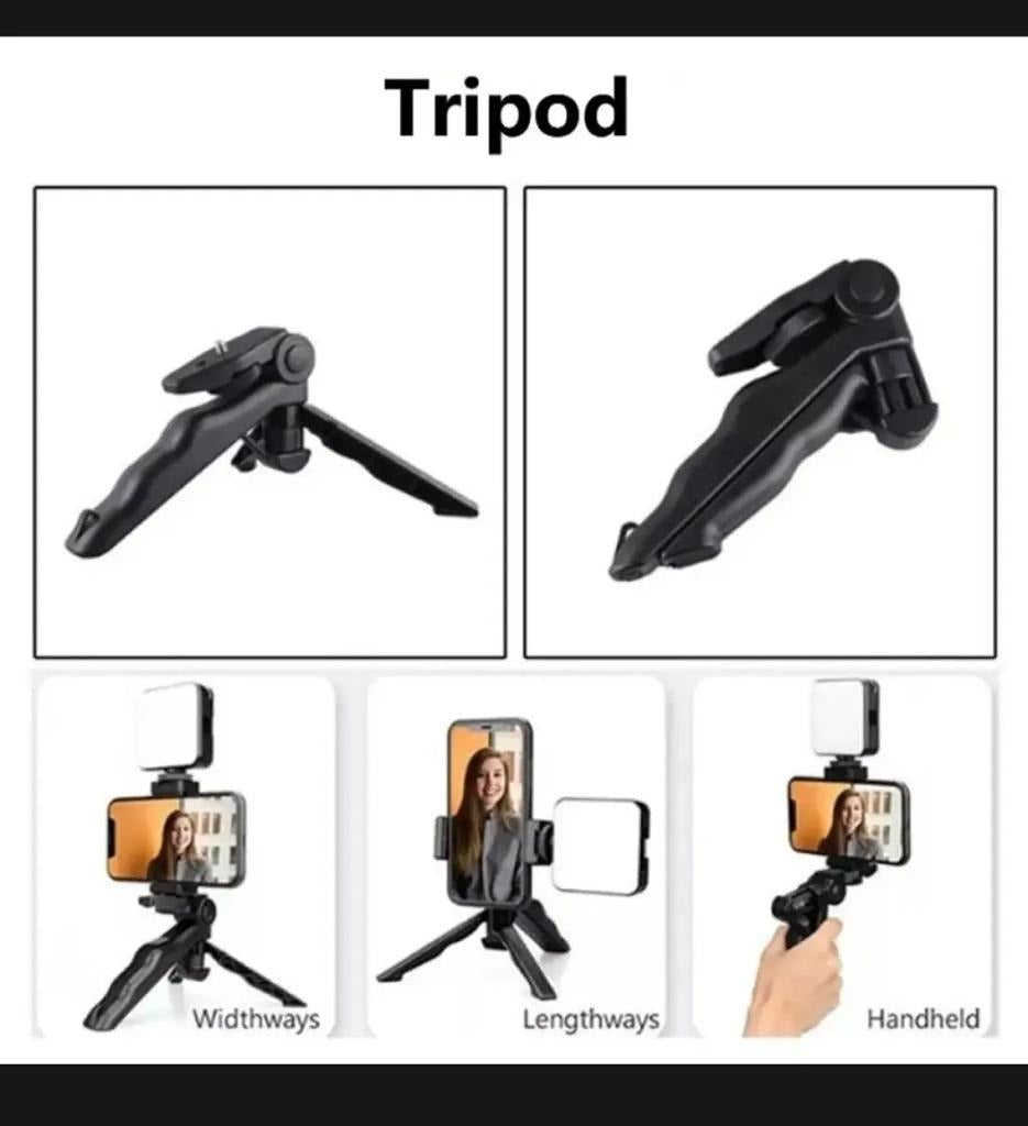 AY-49 Vlogger Kit | Microphone, LED Fill Light, Mini Tripod & Mobile Holder with Remote – Complete Video Making Set for Vlogging With Bluetooth Remote