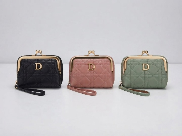 Premium Women’s Mini Wallet – Luxury Ladies Card Holder with 12 Card Slots, Coin Pocket, Cash Compartment, Secure Zip Closure & Wrist Strap