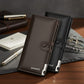 Premium Men's Long Wallet with Mobile Pocket | 10 Card Slots | Cash Pocket | Button Closure |